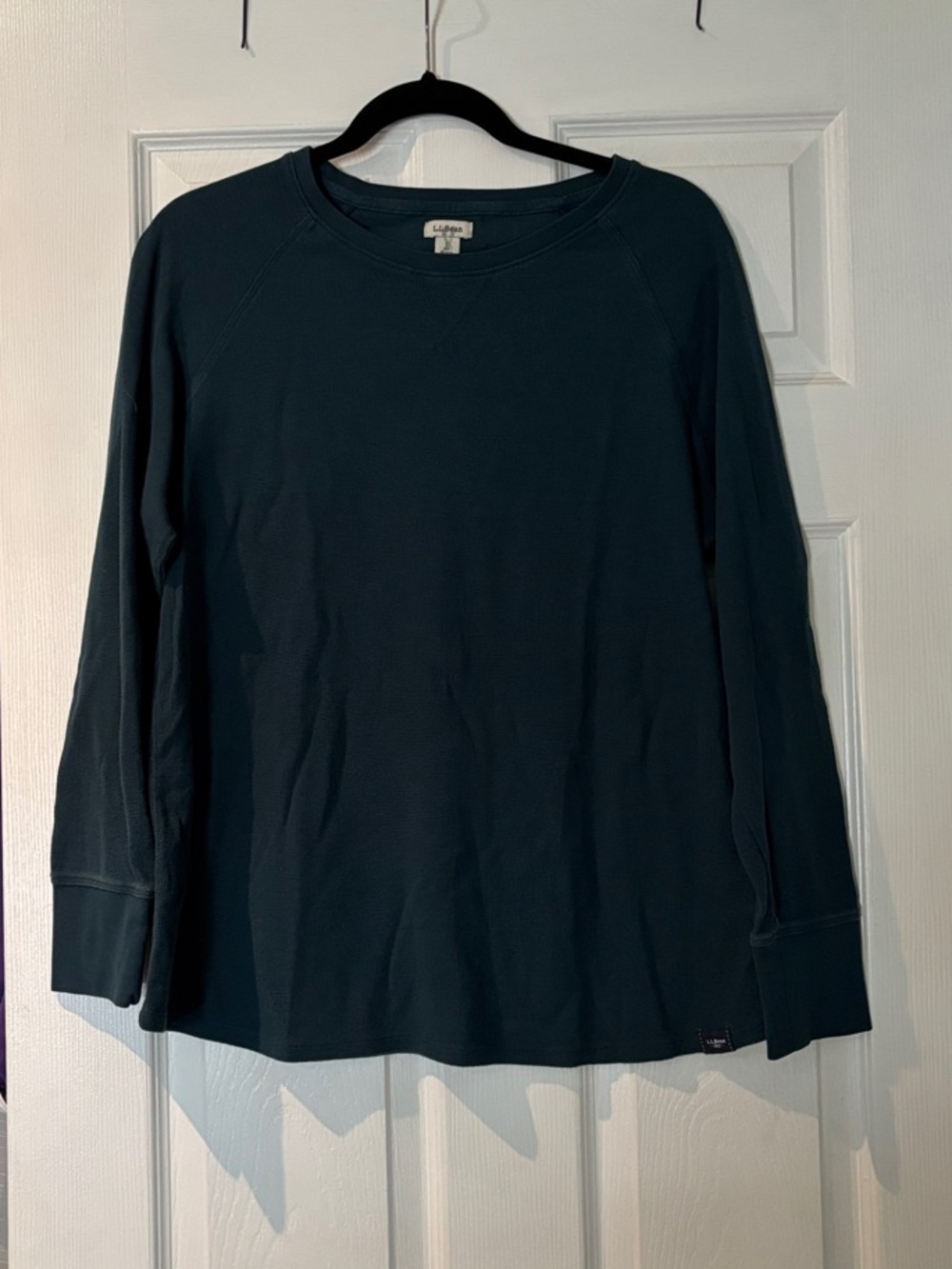 L.L. Bean Waffle-Knit Long Sleeve in Dark Teal
